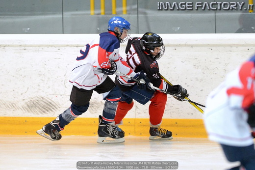 2014-10-11 Aosta-Hockey Milano Rossoblu U14 0210 Matteo Quartuccio